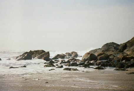 rocks on beach cornwall