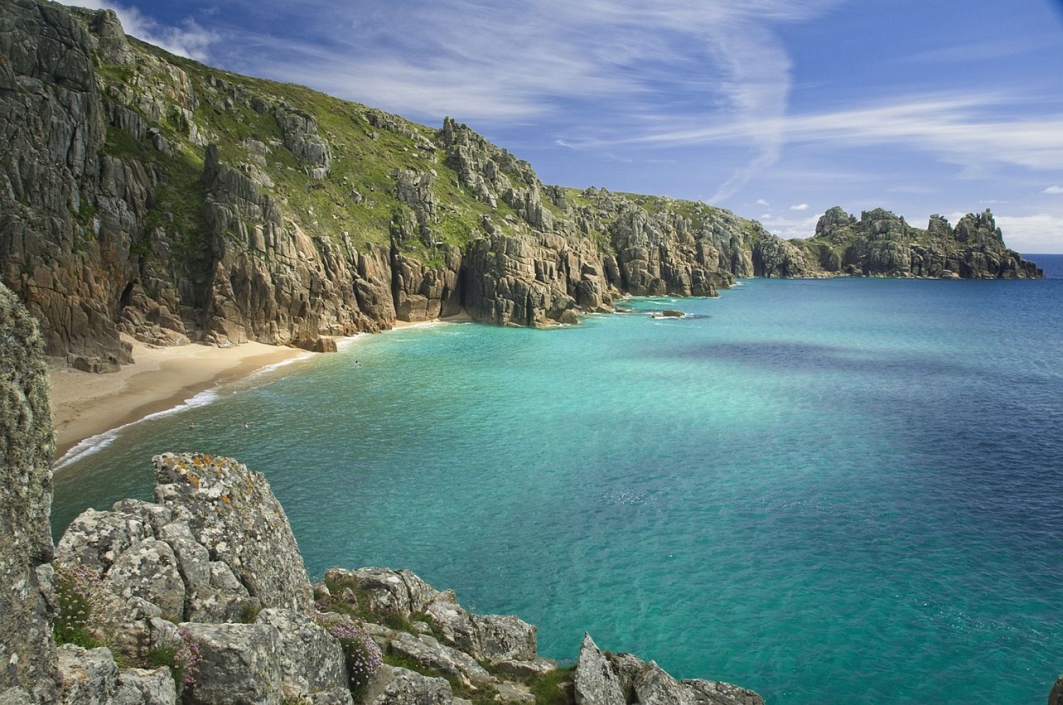 Rock Pooling Cornwall - beach, cliffs, sea